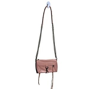 Rebecca Minkoff Large Mac Chain Strap Pink Leather Crossbody Bag Handbag